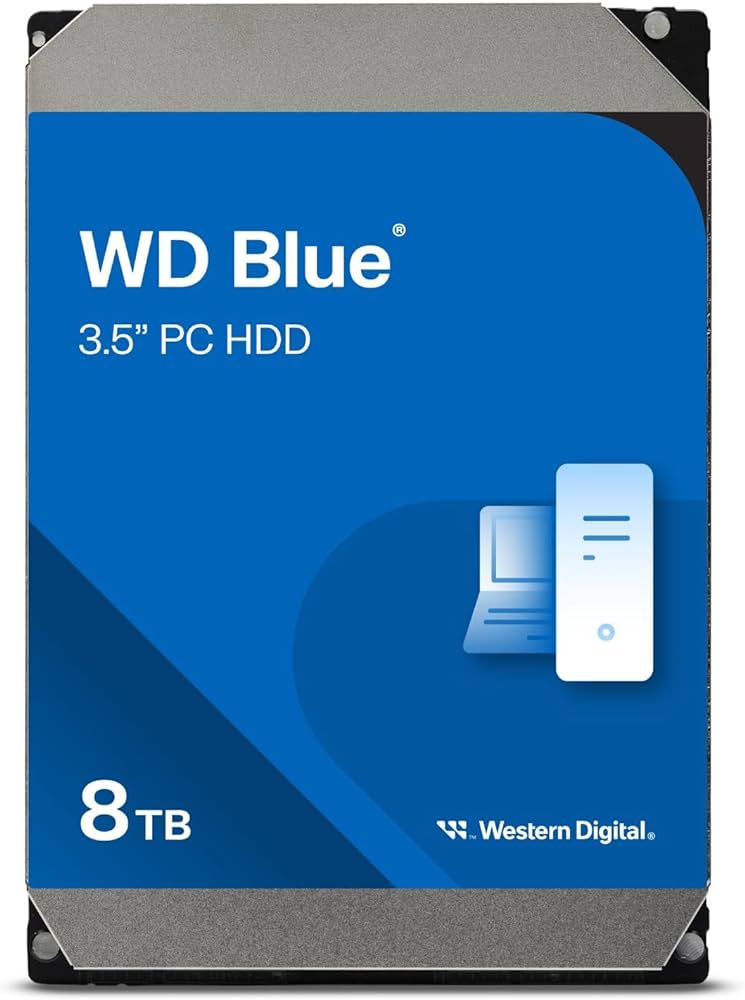 The Western Digital WD BLUE 5640/128M (WD80EAZZ) is a reliable HDD designed for PC use, introduced in November 2021. This 3.5-inch hard drive provides
