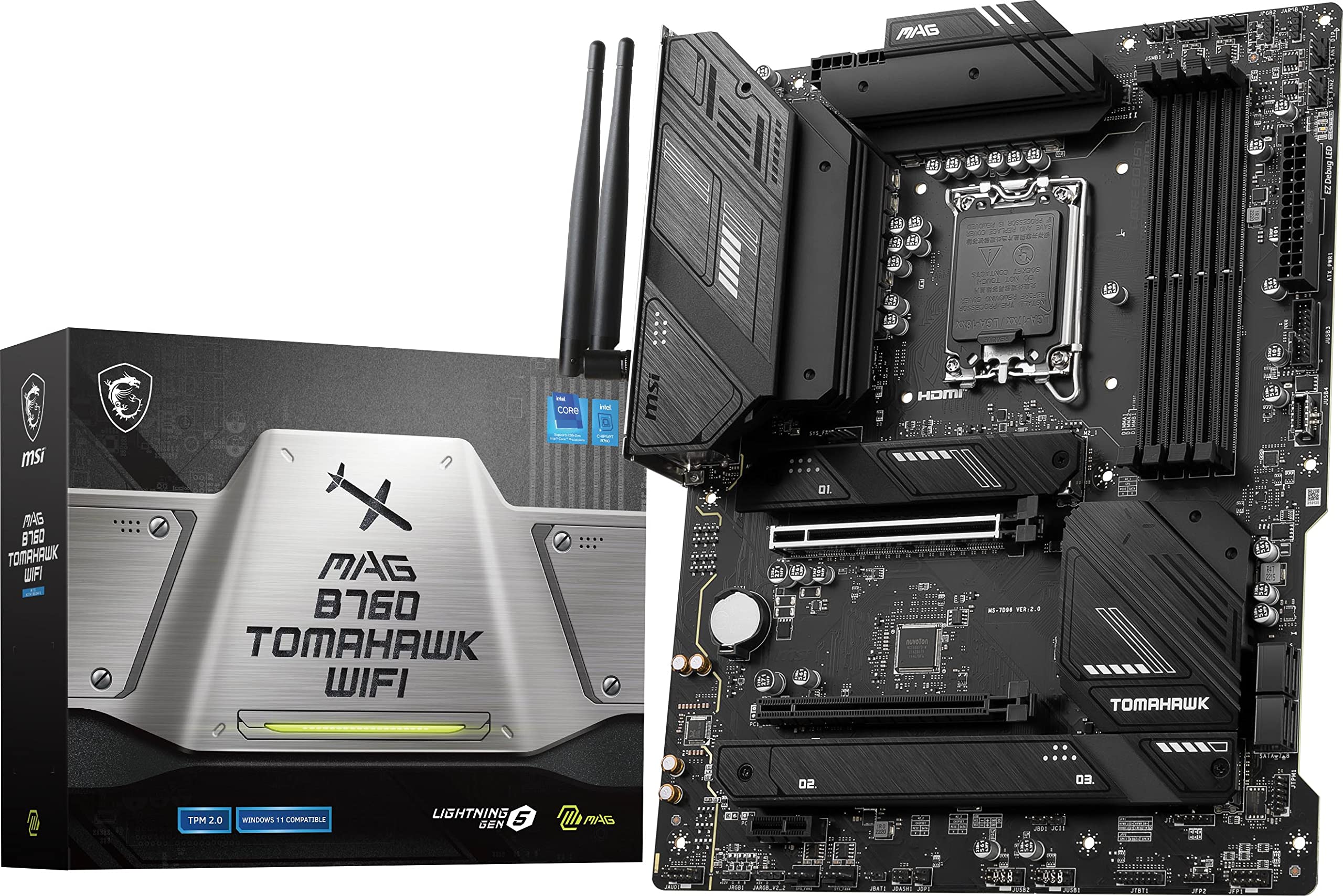 The MSI MAG B760 TOMAHAWK WIFI is a versatile ATX motherboard designed for Intel CPUs, introduced in January 2023. Built to accommodate Intel's LGA 17